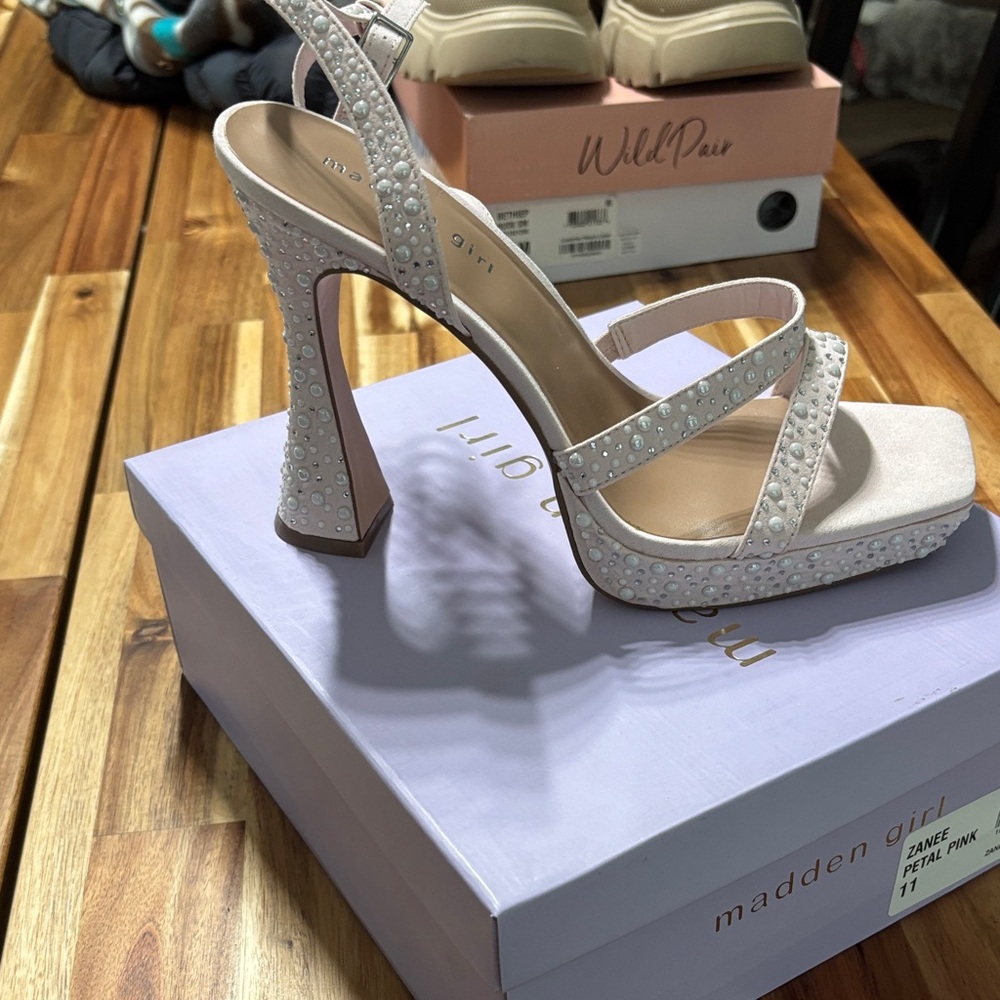 Madden Girl Light Pink Embellished Heels